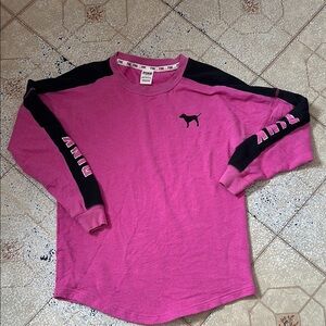 Pink Victoria's Secret Long Sleeve crew sweat shirt. Size small! Was worn